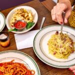 A guest enjoying some carbonara